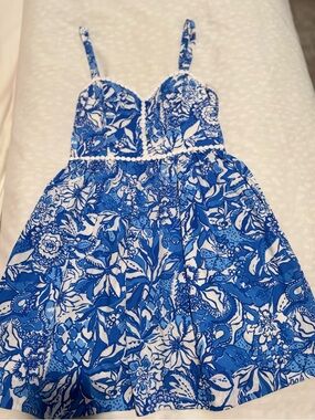Lilly Pulitzer Blue & White Floral Sundress